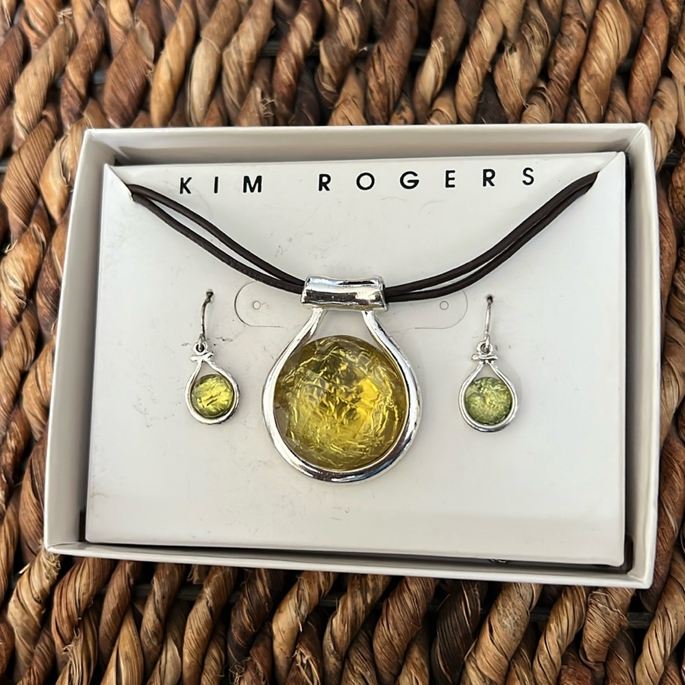 Kim Rogers Yellow and Silver Necklace Set